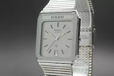 [Exc+4] Vintage RADO Quarz Men's Watch 113.3279.4 Date Silver Dial From Japan • $119.90