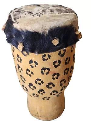 Vintage Animal Hide African Tribal Native American Hand Drum Leopard Print • $69.99