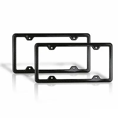 License Plate Frame Tag Holder For Mini Cooper Carbon Fiber Black 2 Pcs • $54.90