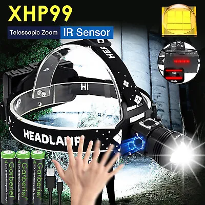 Super Bright 990000 Lumen XHP99.2 LED Headlamp Rechargeable Headlight Head Torch • $23.98