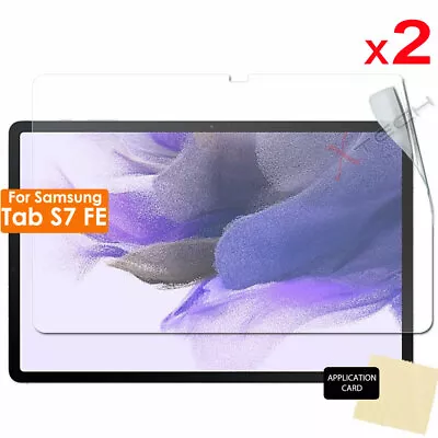 2x CLEAR Screen Protector Covers For Samsung Galaxy Tab S7 FE 12.4  T730 T736B • £3.49