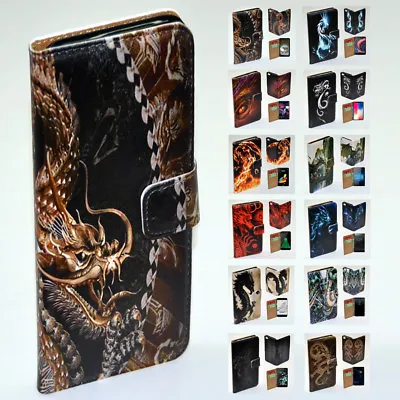 $13.98 • Buy For Sony Xperia Series - Dragon Theme Print Wallet Mobile Phone Case Cover