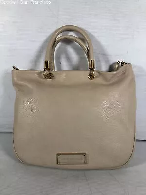 Marc By Marc Jacobs Womens Ivory Leather Adjustable Strap Large Satchel Bag • $24.99