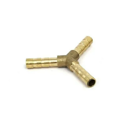 6mm Brass 3 Way Y Piece Joiner Fuel Hose Connector Water Air Fuel Gas • £3.95