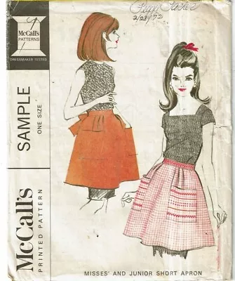 McCalls Sample  Vintage Apron Pattern Sz: One Size  UC • $8.99