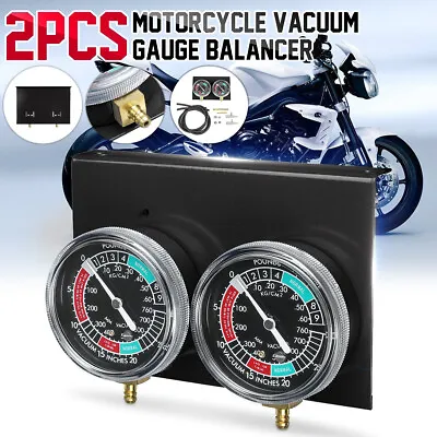 2 Cylinder Motorcycle Carb Carburetor Vacuum Gauges Balancer Synchronizer Kit US • $28.49