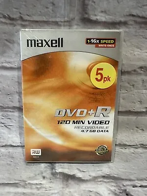 5 X Maxwell DVD-RW 120 Min Video Re-recordable 4.7GB DATA New Sealed • £5.50