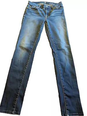 7 For All Mankind Jeans Size 27 Womens Blue The Slim Cigarette Skinny Leg Denim • $18