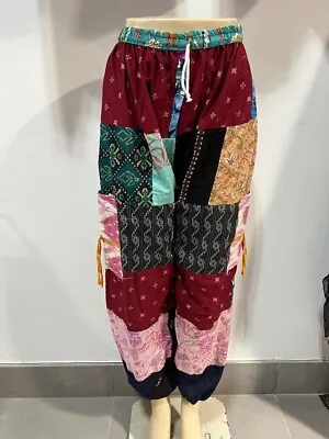 Unisex Handmade Boho Hippie Aladdin Patchwork Harem Yoga Pants One Size • $14.53