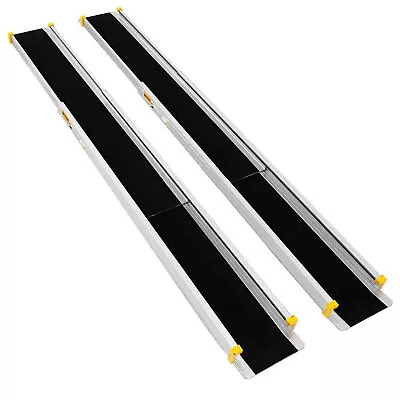 Aluminum Adjustable Non-skid Loading Wheelchair Telescoping Track Ramp Max 270kg • $157.95