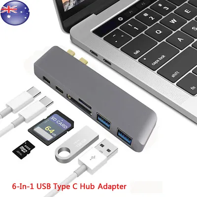 $28.95 • Buy 6 In 1 Dual Dongle USB 3.0 Port  USB C Hub Adapter  For MacBook Pro