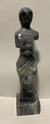 Vintage Grey White Marble Abstract Statue Nude Woman Unsigned Beautiful  11.5” • $30