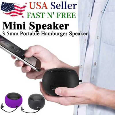 Wired Speaker Portable Mini Travel 3.5mm Loud Speak Built-in Battery Retractable • $9.97