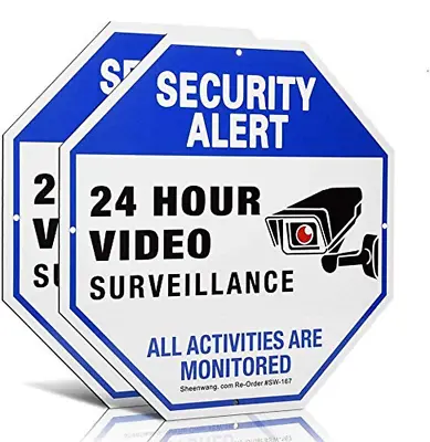 2-Pack Security Camera Sign Video Surveillance Outdoor Printed 40Mil Rust Free • $14.93