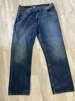 Eddie Bauer Jeans Men's 40 X 32 Relaxed Fit Blue Denim Straight Cotton Casual • $9