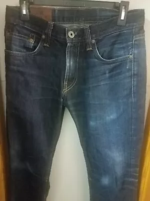 J Brand Jeans Kane Slim Straight Leg Raw Indigo Dark Wash Sz 30x27 • $19.99