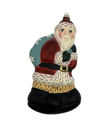 Vaillancourt Folk Art Ornament Father Christmas Rocker 7.25  OR110 Hand Painted • $89.60