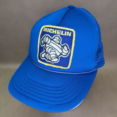 Michelin Mesh Trucker Hat Patch Logo Blue SnapBack Cap • $9.99