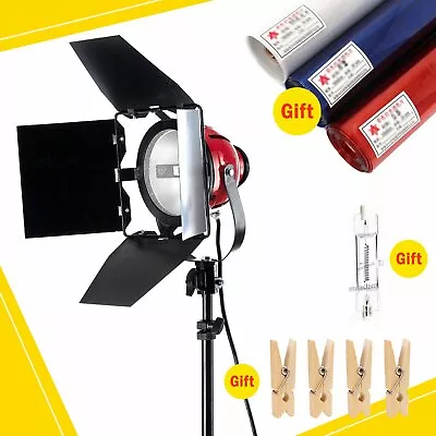 800W Video Continuous Red Head Light Kit 3 Gels Color Filter 4 Wooden Clip +Bulb • £68.99