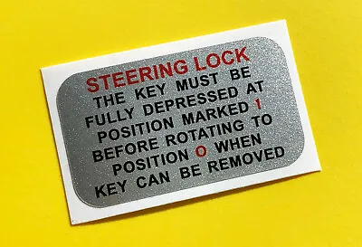 MGB Vintage Retro Silver Early STEERING LOCK Sticker Decal Gloss Laminated • $3.14