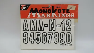 Top Flight Self Stick Die Cut Monokote Markings L-31 Decal Sheet RC Airplane • $7.20