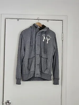 Aeropostale Full Zip Hoodie Fur Men's Small Gray • $29.99