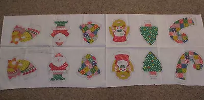 Vintage Spring Mills Calico 6 Christmas Ornaments Fabric Panel Cut & Sew • $9.99