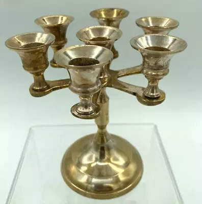 Hebrew 7 Branch Brass Menorah Decorative Candle Stick Holder • $14.99