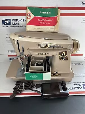 Singer Model 503A Slant-O-Matic Rocketeer Sewing Machine W/ Pedal - READ- AS IS • $109.99