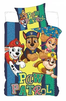 Paw Patrol Toddler Bedding Bed Set  Reversible Cover & Pillow Duvet Cover Cotton • £17.95