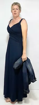 Bravissimo / Pepperberry Maxi Long Cross Over Neck Navy Jersey Semi Fit Navy • £29.90