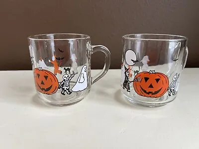 Vintage Luminarc Trick-Or-Treat  Halloween Mug - Set Of 2 • $24.95