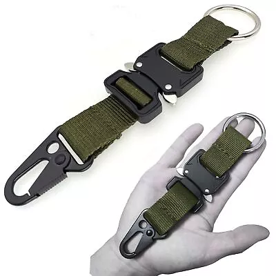 Quick Release Carabiner Clip Tactical Keychain With Heavy Duty Metal Buckle Ring • $10.20