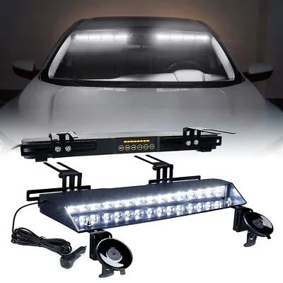 Xprite Dual White LED Sun Visor Strobe Light Bar Emergency Hazard Warning Lamp • $91.79