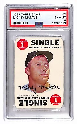 1968 Topps Game #2 Mickey Mantle Baseball Card PSA 6 Z125 • $169.99