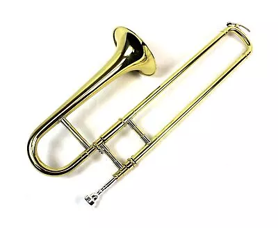 Brand New Bb Mini Trombone W/Case And Mouthpiece- Gold Lacquer Finish • $454.68