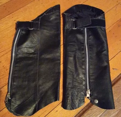 FMC Genuine Leather Motorcycle Riding Half Chaps  Size M/L • $35