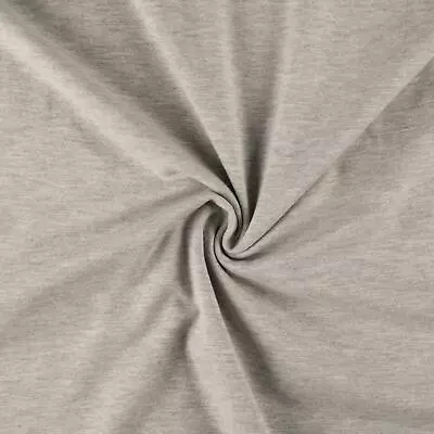 Cotton Jersey Spandex Stretch Dress Fabric Material - GREY • £1.99