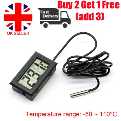 £3.11 • Buy Mini LCD Digital Temperature Thermometer Outdoor Indoor Meter Probe -50~110°C UK