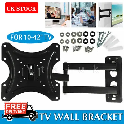 Tilt TV Wall Bracket Mount Slim Swivel Plasma LCD VESA For 10 23 26 32 37 40 42 • £9.99