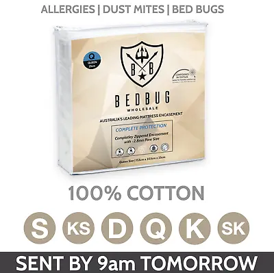 $110 • Buy 100% Cotton, Mattress Protector, Cover, Encasement For Dust Mite Allergy