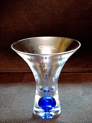 VTG  Ciroc Vodka Martini Clear Tapered Clear Glass Cobalt Blue Bubble In Bottom • $9.99