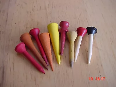Vintage Collectible Golf Tees 9 Type..with...REDDY- Wood & P[astic; RITE HITE ; • $25