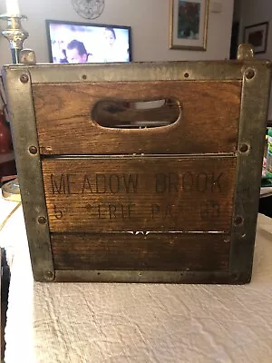 Vintage Crate 1963? Meadow Brook Dairy Milk Farm Advertising  Erie Pa • $99