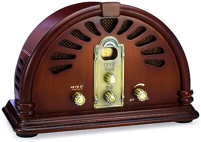 ClearClick Classic Vintage Retro Style Handmade Wooden AM/FM Radio W/ Bluetooth • $92.95