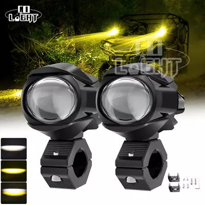 2X LED Headlight Driving Work Fog Spot Light Pod White Yellow Motorcycle ATV UTV • $53.10