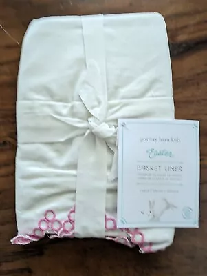 POTTERY BARN KIDS Embroidered Trim Easter Basket Liner-Pink-LG-No Mono-OPEN BOX • $19