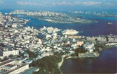 Aerial View Cruise Ship Piers 1 & 3 Old San Juan Puerto Rico Vintage Postcard • $4.89