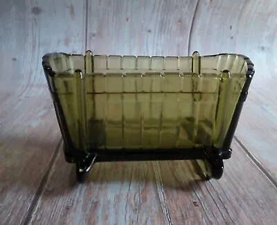 Vintage Indiana Glass Green Cradle-Shaped Candy Dish Decor • $7.50