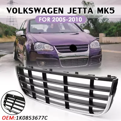 $25.99 • Buy Front Lower Bumper Center Chrome Grill Grille For VW Volkswagen Jetta MK5 05-10